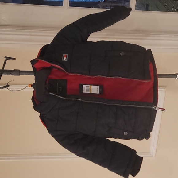 Tommy Hilfiger Black Winter Jacket. Fleece-Lined Red. NWT. NEW $100 - Picture 9 of 16
